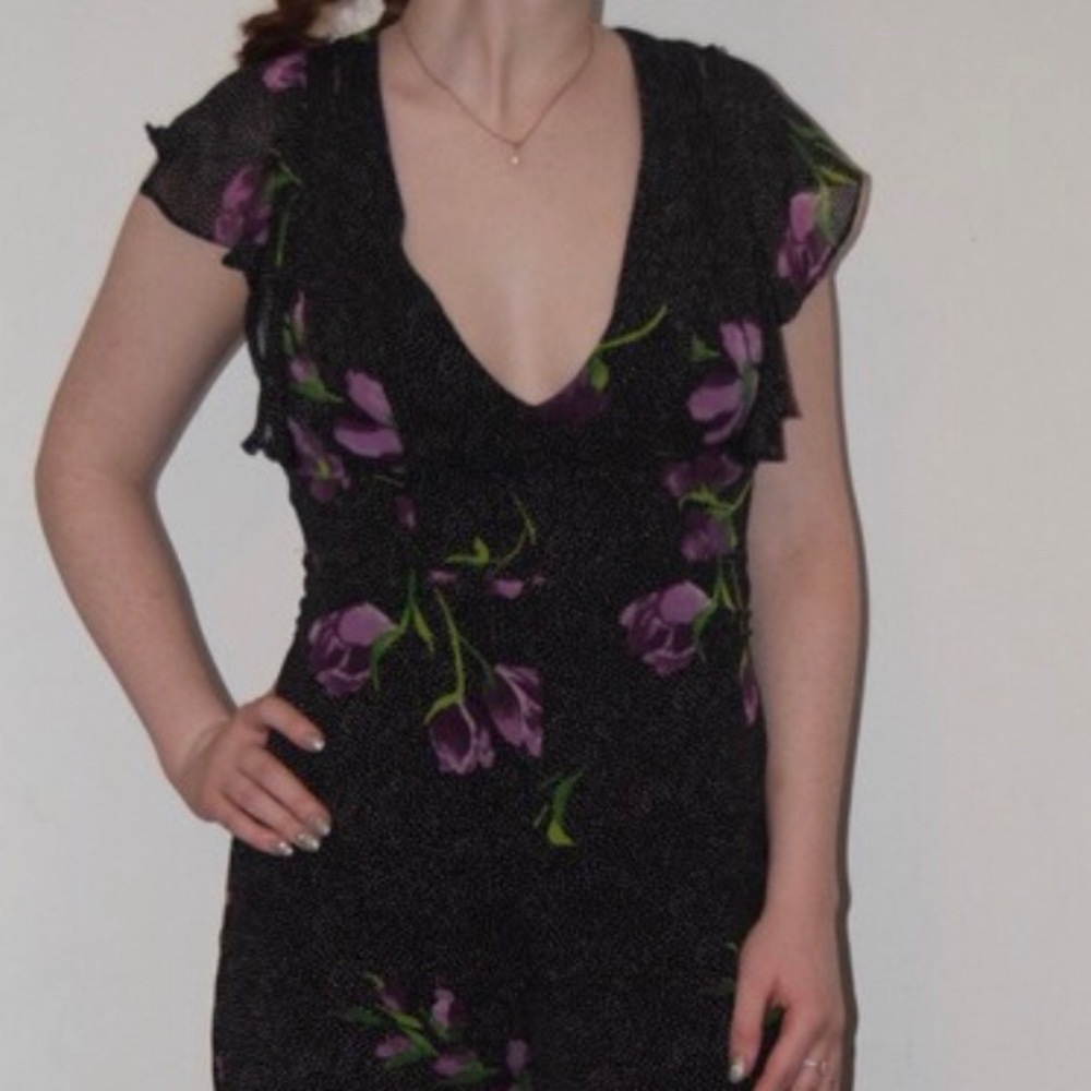 Urban Outfitters Floral Cut-Out Jumpsuit